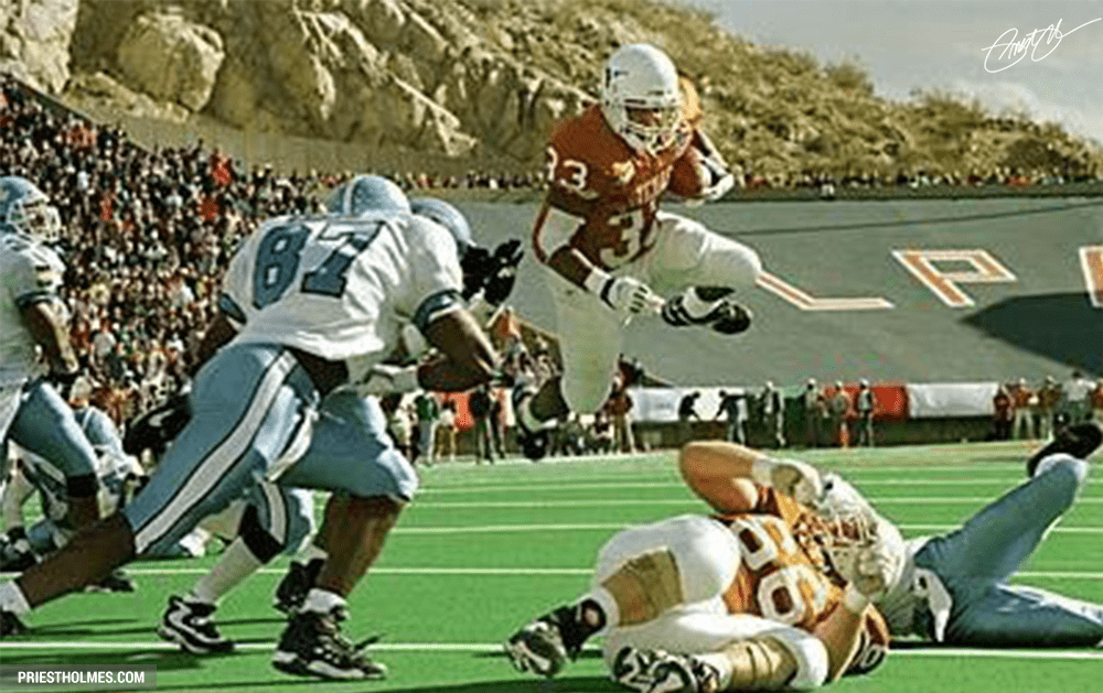 Priest Holmes, University of Texas Longhorns, 1994 Sun Bowl, North Carolina Tarheels, University of North Carolina